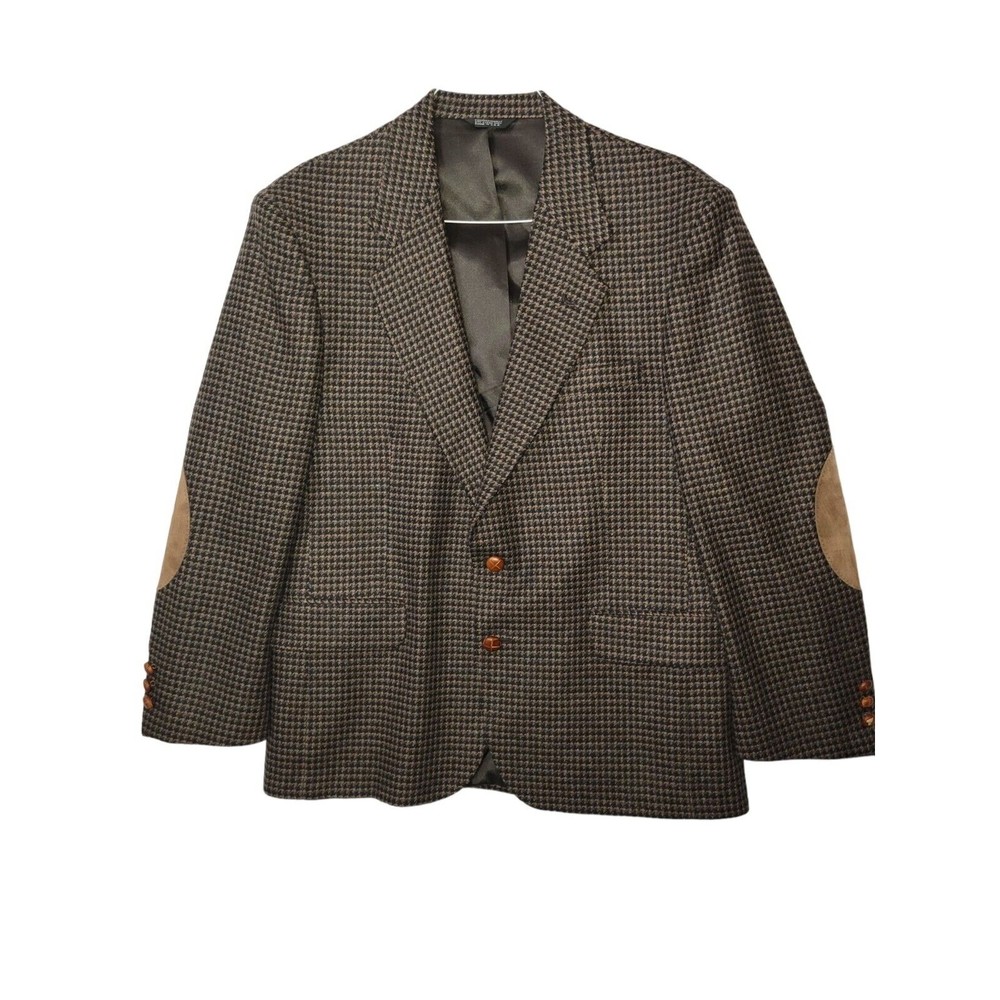 Mark Alexander Wool Blend Elbow Patch Blazer Sport Coat Tweed 40 Made in USA VTG - Picture 1 of 13